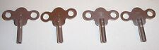 LOT OF 4 VINTAGE NICKEL CLOCK WINDING KEYS WIND UP # 4, 5, 6, 7, INDIA picture
