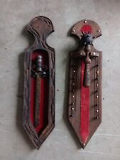 Vintage Old Wall Hanging Medieval Castle Weapon Warrior Mace And Sword Set Rare picture