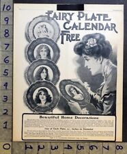 1902 FAIRY SOAP PLATE CALENDAR FAIRBANK CHICAGO DECOR RYLAND ARTIST AD FC5187  picture
