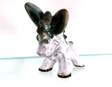 Vintage Ceramic Pottery White Donkey Japan Green Ears And Mane Bug Out Eyes picture