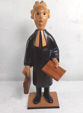 English Solicitor Vintage Romer Carved Wooden Figure Judge Lawyer Teacher picture