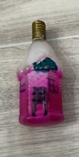 Vintage Snow Covered House Home Christmas Figural Glass Light Bulb picture