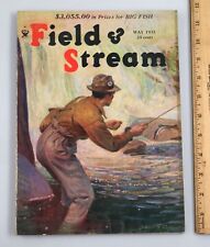 Vintage May 1935 Field & Stream Magazine Fly Fishing Cover Art picture