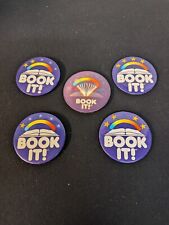 5 Vintage 1985-88 Pizza Hut Book It Button Pin And Holographic  picture