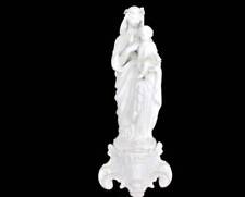 Large French Antique 1900 Bisque Statue Virgin Mary Our Lady Infant Jesus Exquis picture