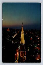 Chicago IL-Illinois, The Chicago Temple At Night, Antique, Vintage Postcard picture