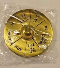 Vintage Solid Brass Decision Maker Spinner 4” Office Desk PaperWeight New In Box picture