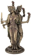 Bronze Finish Triple Form Hecate Greek Goddess of Magic Statue picture