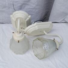 Pair of Wall Sconce White Lamp Frosted Shade picture