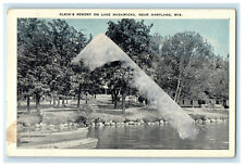 1943 Klein's Resort on Lake Nagawicka Near Hartland Wisconsin WI Cancel Postcard picture