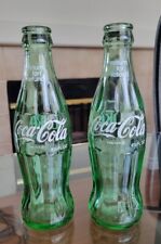 Two Coca-Cola Vintage Green Glass, 6.5 oz Bottles, 