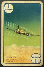 Plane Britain First Aeroplane Vintage Single Swap Speed Game Card picture