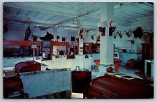 Kerrville Texas~Chas Schreiner Bank Interior~Teller Cages~Steer Mounts~1950s PC picture