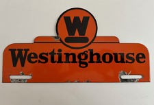 1930s 1940s Westinghouse Porcelain License Plate Topper Vintage All Original picture