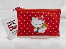 Hello Kitty 50th Anniversary Sanrio Daiso Flat Pouch japan Zipper Accessory Case picture