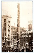 c1910's Totem Pole Pioneer Seattle Washington WA RPPC Photo Antique Postcard picture