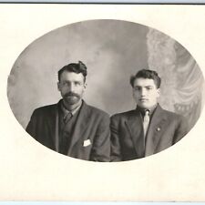 c1910s Handsome Young Men Portrait RPPC Photo Living or Irving Miller + Guy A156 picture