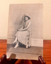 Antique White Dress Outfit Flapper Real Photo 1920's Postcard Smiling Heels picture