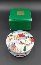 Mikasa HOLIDAY VILLAGE Covered Dish Candy Trinket ORIGINAL BOX Vintage UT070/683 picture