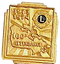 Lion's International 1973-1974 100% Attendance Lapel Pins picture