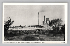 Postcard 1900s WI Paper Company Museum Smokestack View Rhinelander Wisconsin picture
