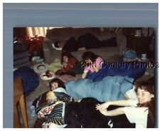 FOUND COLOR PHOTO F_7026 GIRLS SLEEPING ON FLOOR IN LIVING ROOM picture