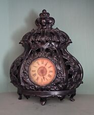AnTiquE DEEMER Stove Clock Original Cast Iron Old Victorian Eduardian picture