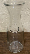 Vintage Embossed Grapes Half Litre Liter Glass Dairy Milk Jar Jug Carafe Bottle picture