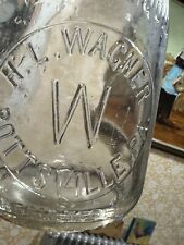 Vintage Pottsville PA Milk Bottle Quart H.L. Wagner dairy Schuylkill county  picture