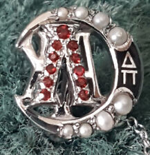 Lambda Chi Alpha Fraternity vintage White Gold Garnets Pearls Memphis pin badge picture
