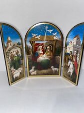 Folding Wooden Triptych Icon of Christmas Nativity of Christ Рождество Tboe picture
