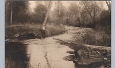 FISHING ON WAUSAUKEE RIVER wisconsin wi real photo postcard rppc picture