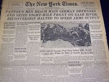 1944 DECEMBER 2 NEW YORK TIMES - PATTON REACHES GERMAN DEFENSES - NT 3723 picture