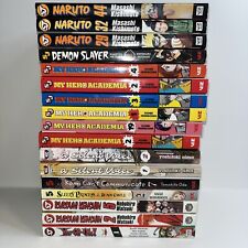 Mixed Manga Lot of 17- Naruto, Hero Academy, A Silent Voice, Demon Slayer & More picture