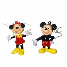 Vintage Walt Disney Productions Mickey & Minnie Mouse Ornaments Hong Kong picture