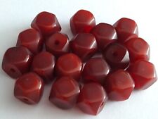 Antique Cherry Amber Bakelite Faturan Beads 25 grams. 10х10mm/18 Beads picture