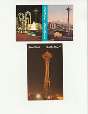 2 Seattle Space Needle Washington WA  Postcard Old Vintage Card View UnPosted picture