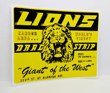 Lions Drag Strip Vintage Style DECAL / Vinyl STICKER, racing, hot rod, rat rod picture
