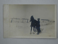 1907-18 AZO Real Photo Postcard Horse and Woman? In Snow Unposted USA picture