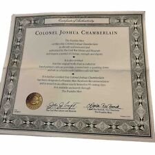 Franklin Mint COLONEL JOSHUA CHAMBERLAIN COA Certificate ONLY picture