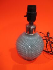 VTG 1988 KAADAN ELECTRIC LAMP ROUND LIGHT GREEN DIAMOND POINT/HOBNAIL WORKS RARE picture