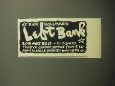 1958 Dick Kollmar's Left Bank Advertisement picture