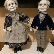 scary creepy undead grandparent dolls eerie Halloween prop 19” tall hand painted picture