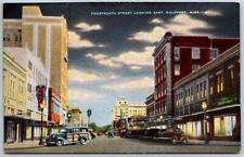MS - GULFPORT MISSISSIPPI Postcard FOURTEENTH 14TH STREET LOOKING EAST STORES picture