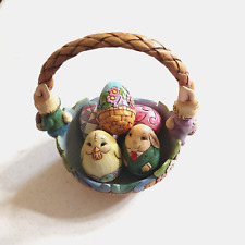 Jim Shore Heartwood Creek For The Love Of Easter Basket With 5 Eggs.  4016464. picture