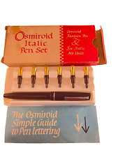 Osmiroid Fountain pen Set with 6 Italic nib Units Fine - B4. Excellent condition picture