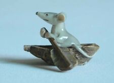 Mouse Rat on Boat Statue Garden Sculpture Tabletop Figurine Home Decor Gifts picture