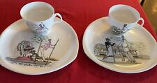 Foley Bone China Fun & Games Snack Sets (2) by Maureen Tanner England RARE picture