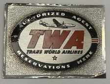 Vintage TWA Airlines Counter Advertsing Sign Reservations Rare 12