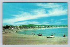 Rockport MA-Massachusetts, Long Beach, Boating and Swimming, Vintage Postcard picture